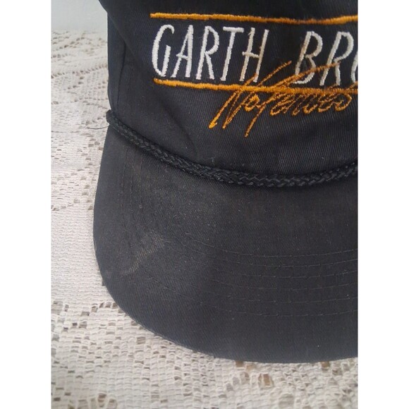 Vtg 90s Garth Brooks No Fences Snapback Rope Hat Cap Adult Black Trucker Country - Picture 3 of 9